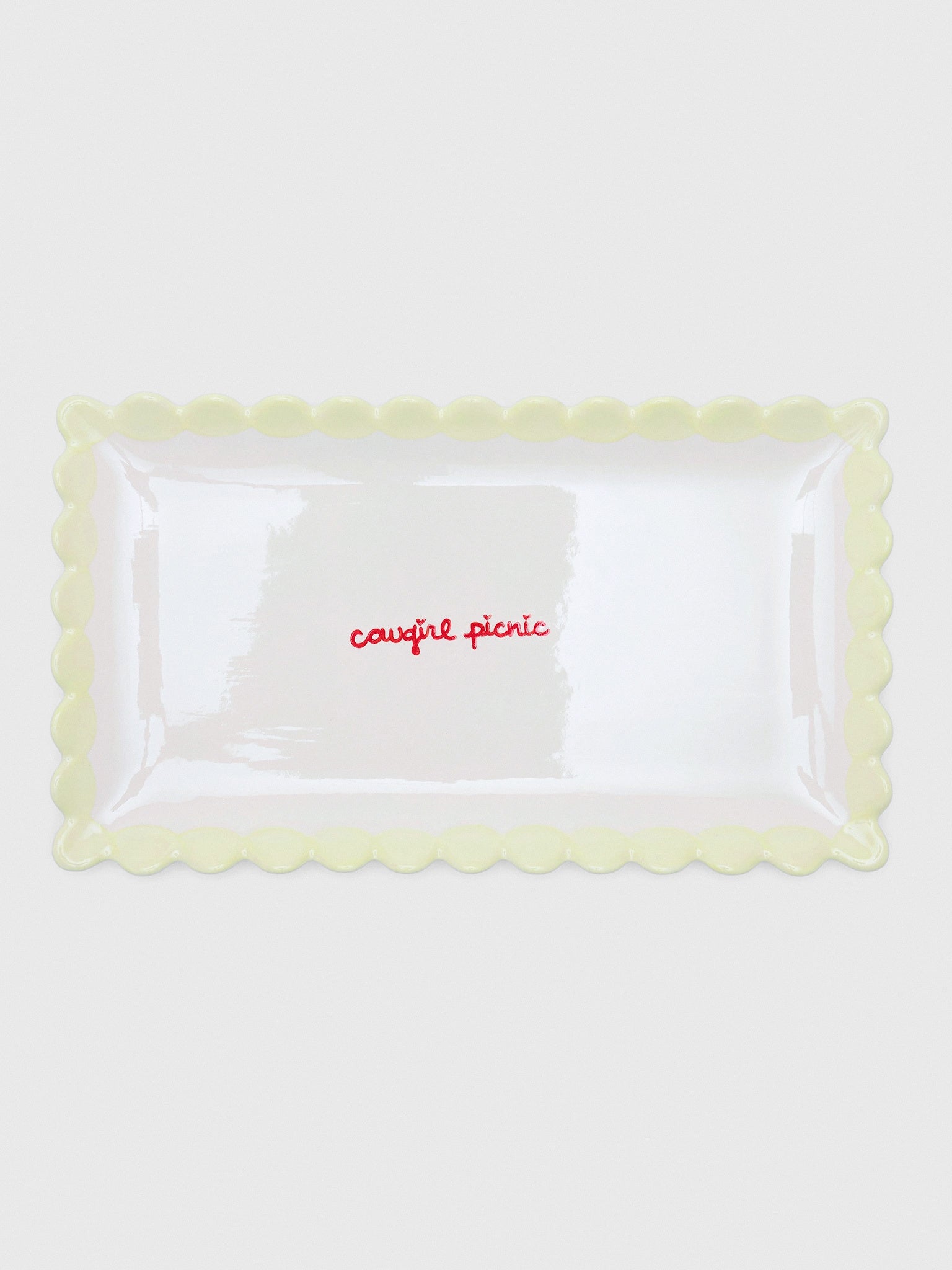 Caitlin Rounds Antiques Cowgirl Picnic Scalloped Tray - Saint Bernard