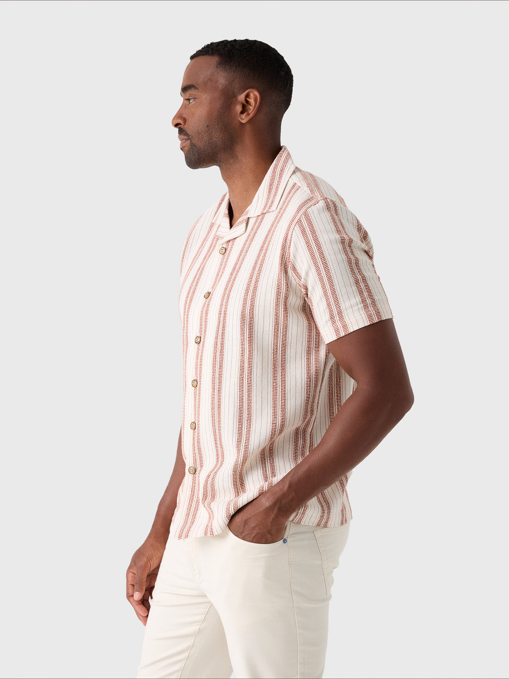 Rye51 Men's The Capri Striped Cabana Shirt - Saint Bernard