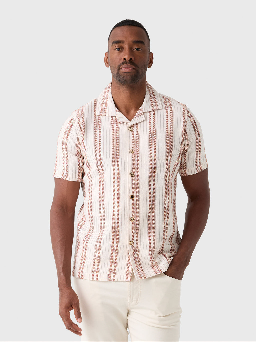 Rye51 Men's The Capri Striped Cabana Shirt - Saint Bernard