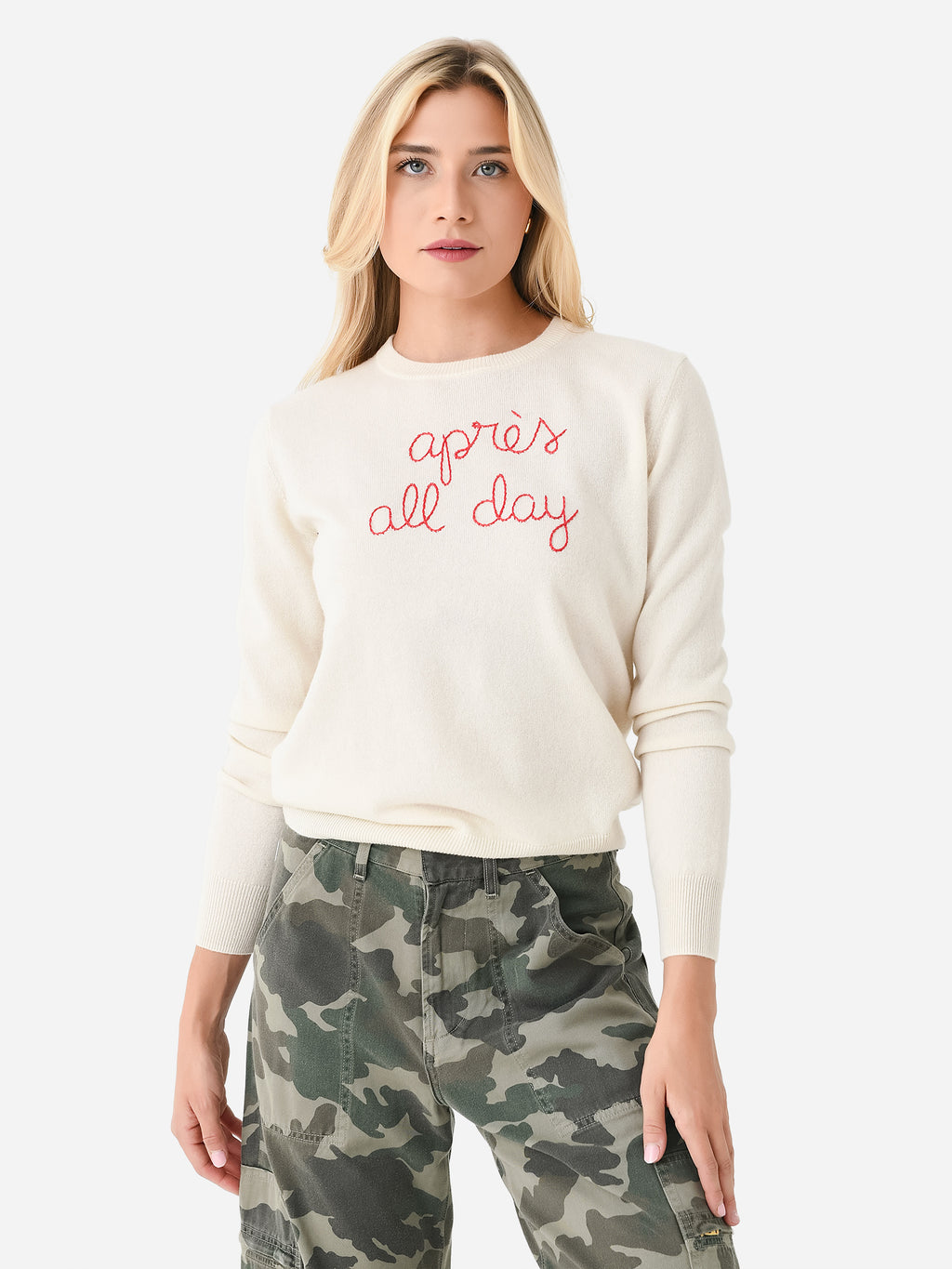 Lingua Franca Women's Après All Day Crewneck Sweater - Saint Bernard