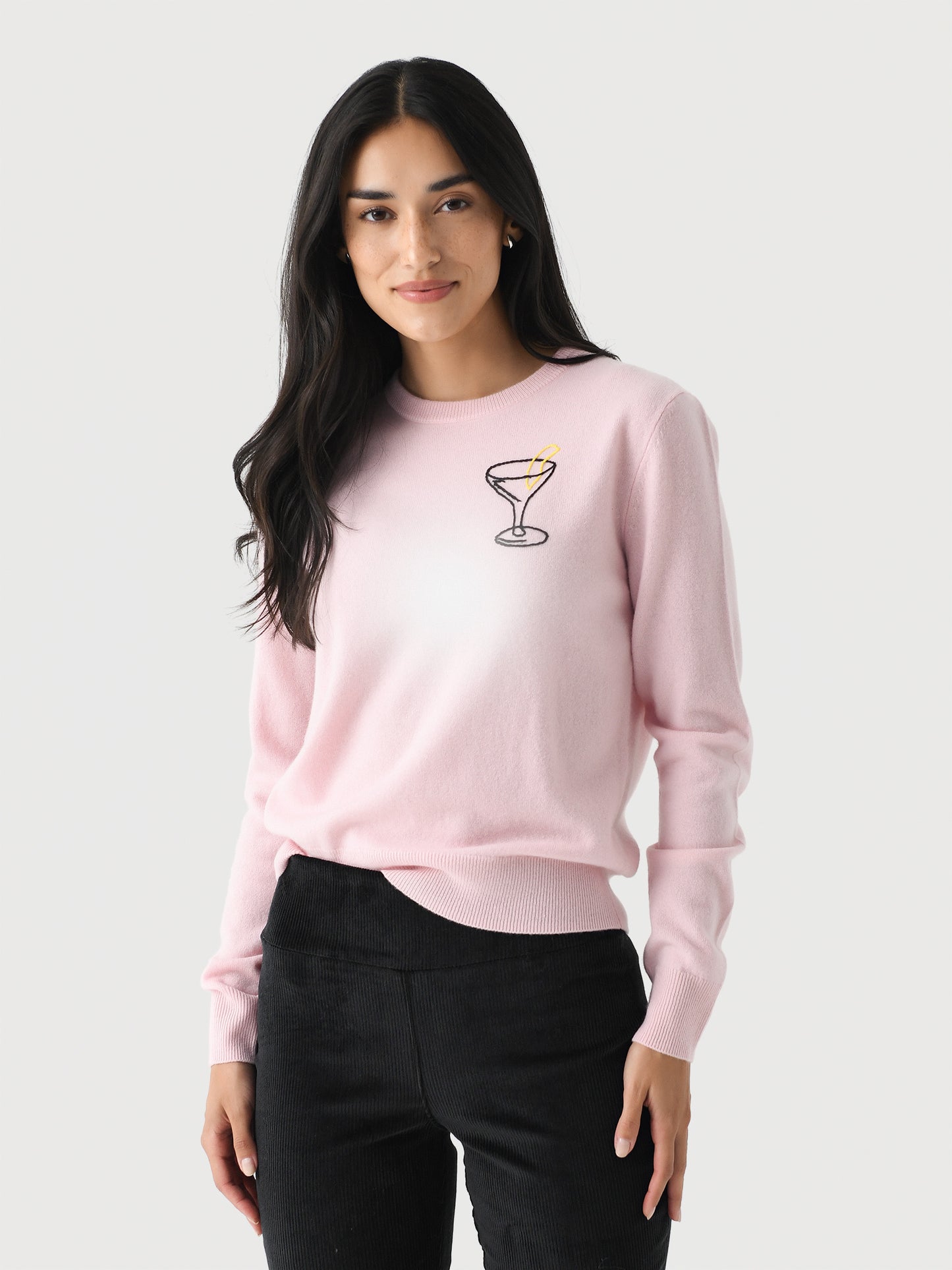 Lingua Franca Women's Martini Crewneck Sweater - Saint Bernard