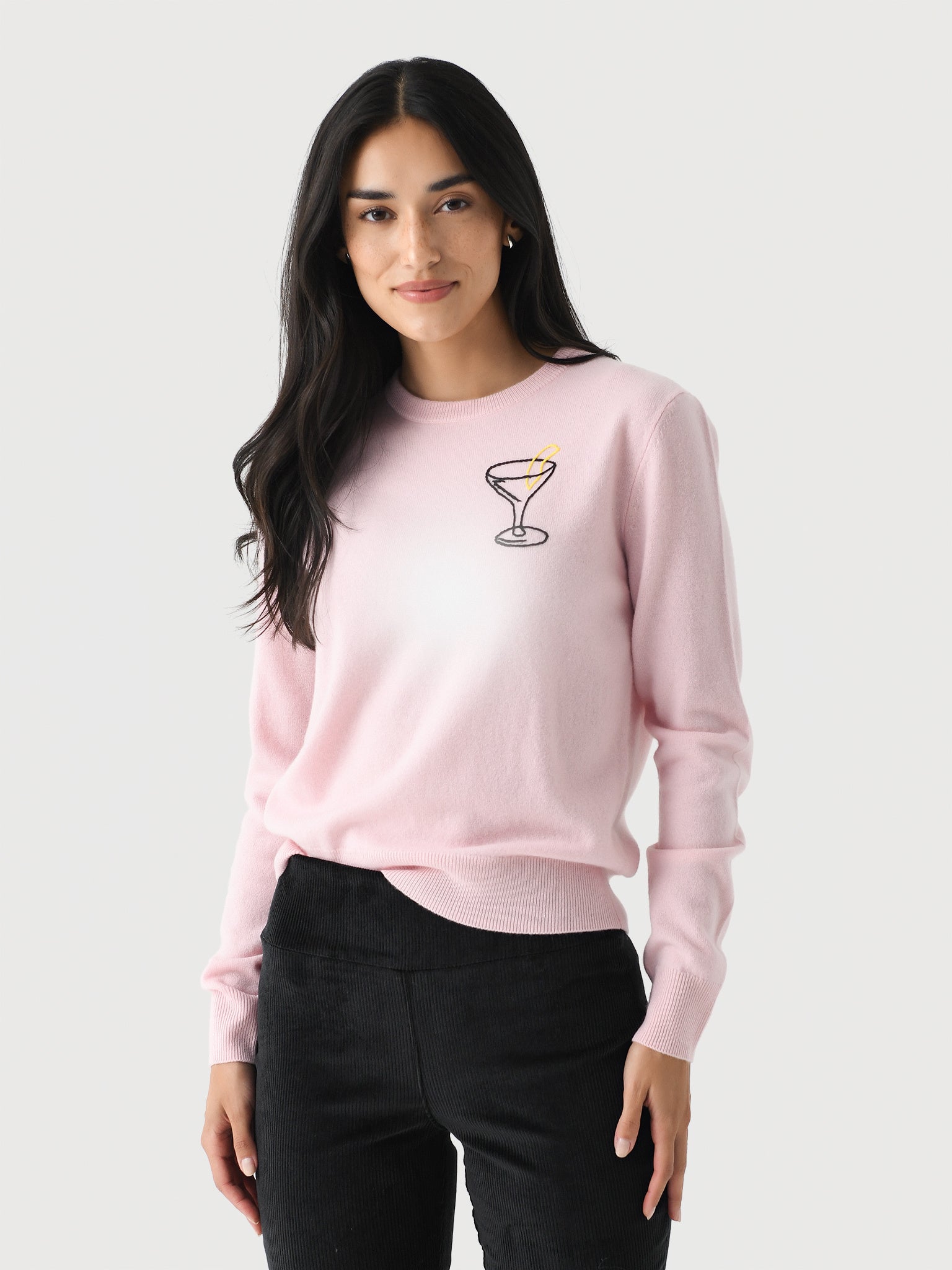 Lingua Franca Women's Martini Crewneck Sweater - Saint Bernard