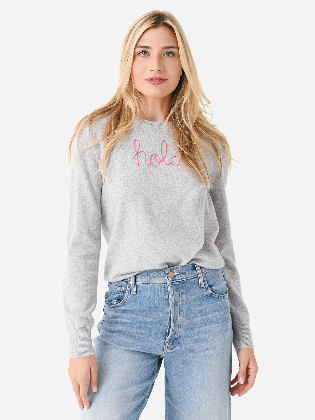 Lingua Franca Women's Hola And Adios Crewneck Sweater - Saint Bernard