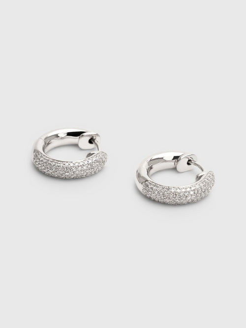 Francie B. Crushed Diamond Hoop Earrings