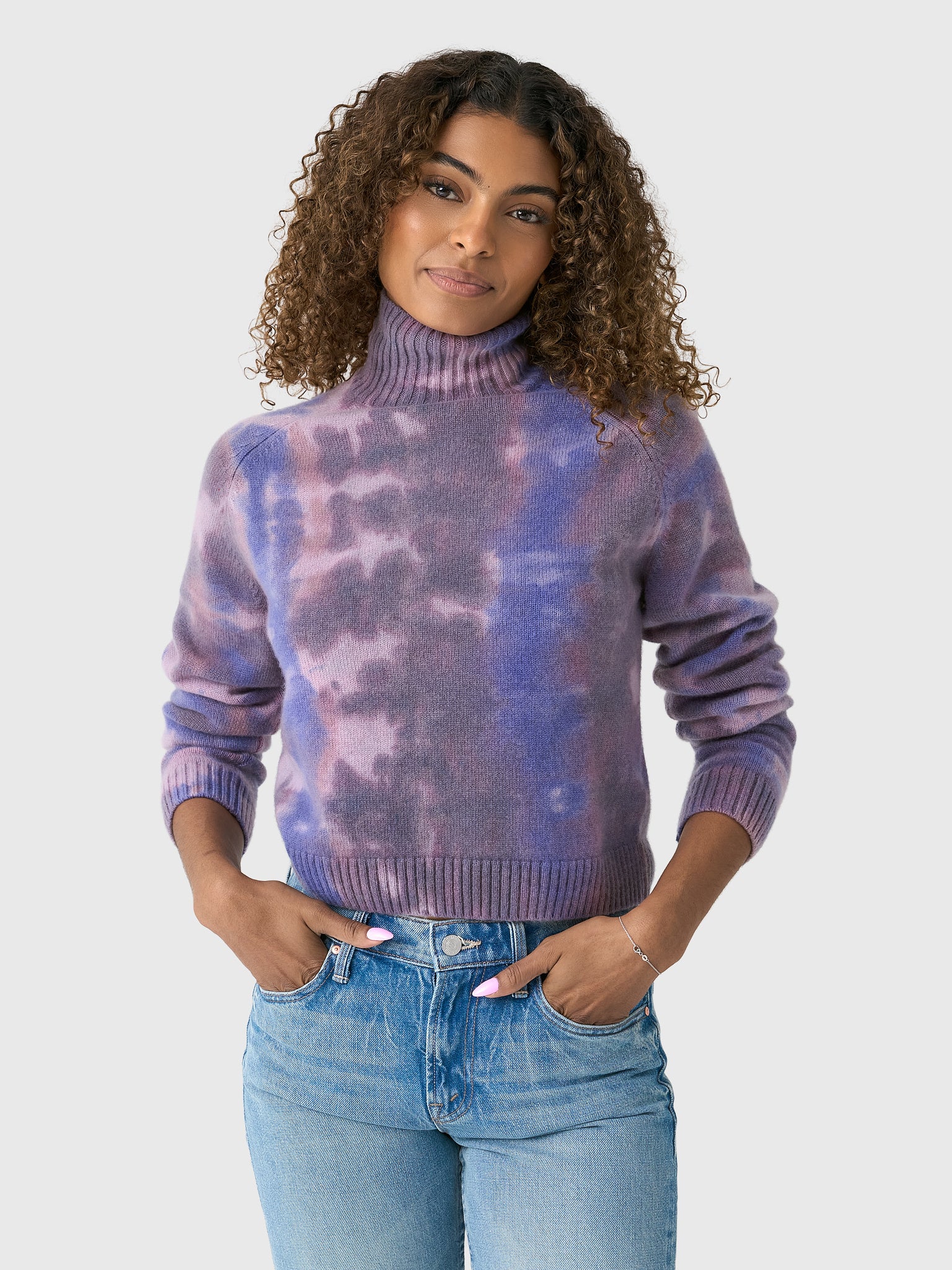 LoveTanJane Women's Heavy Cashmere Turtleneck Sweater - Saint Bernard