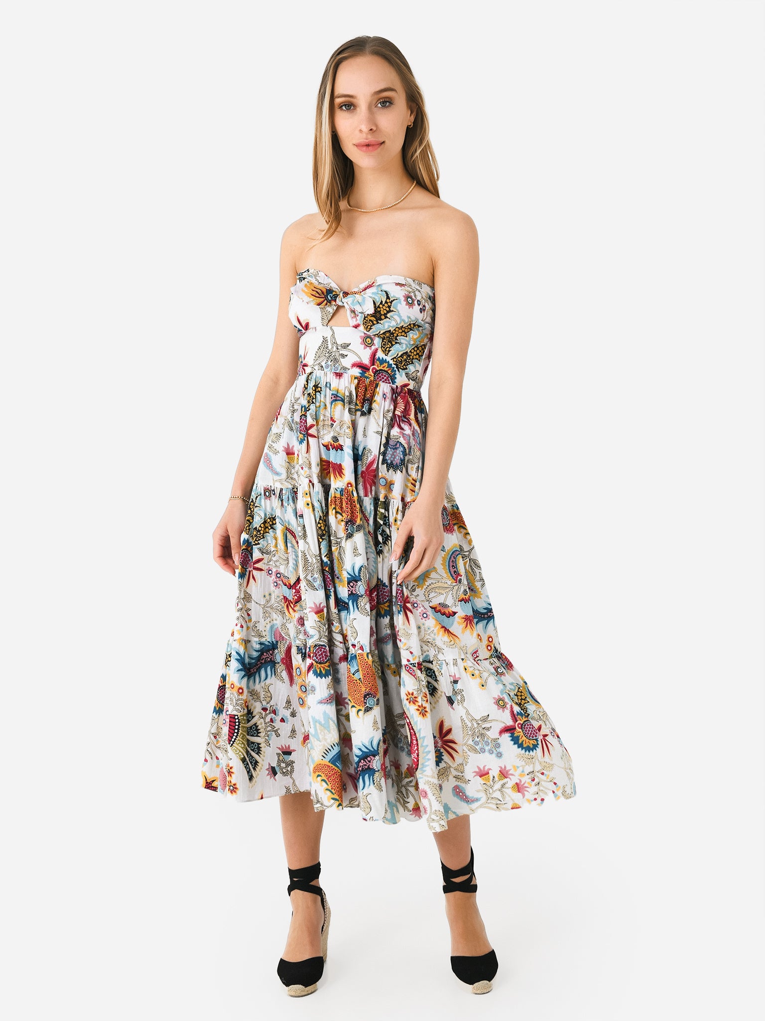 Charina Sarte Women's Talaia Ribbon Midi Dress - Saint Bernard