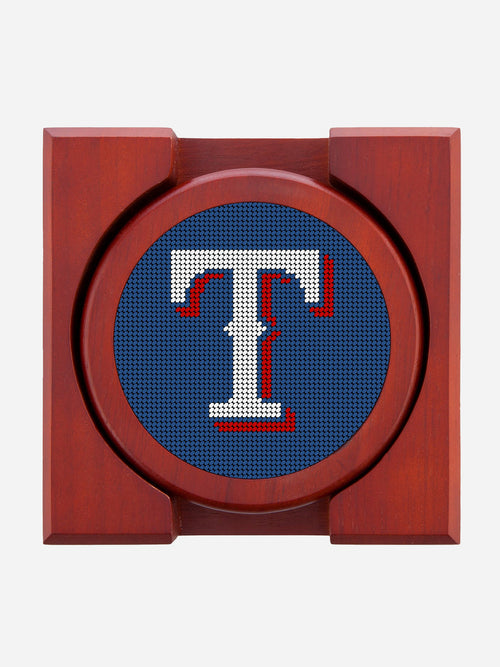 Smathers & Branson Texas Rangers 2023 World Series Needlepoint Coaster Set
