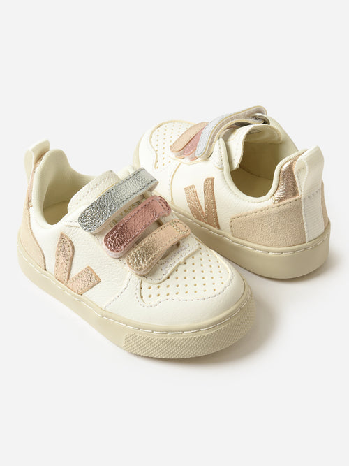 VEJA Kids' Small V-10 Chromefree Leather Sneaker