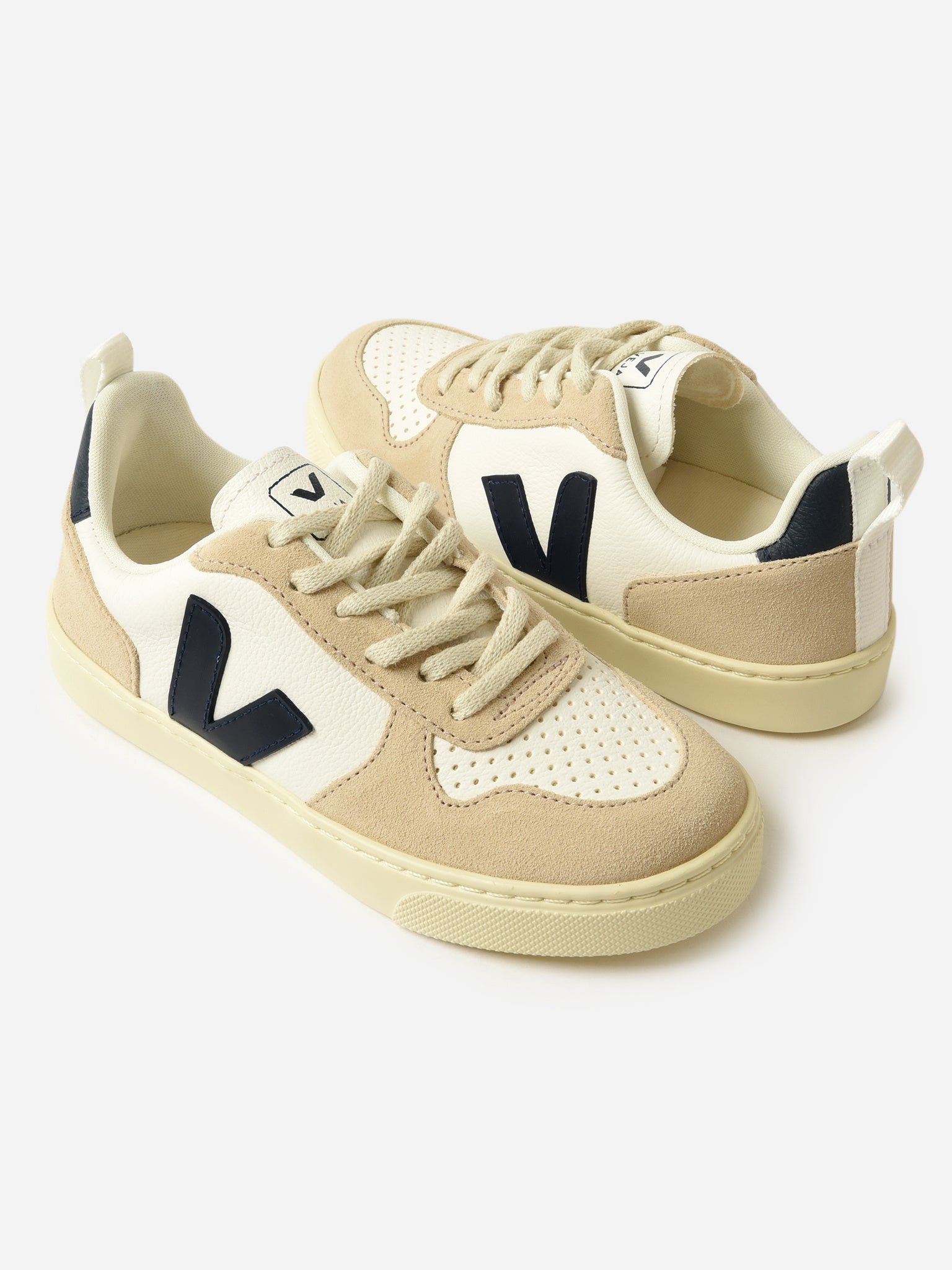 VEJA Kids' V-10 Chromefree Leather Sneaker - Saint Bernard