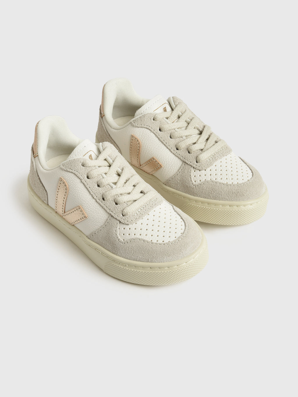 VEJA Kids' Small V-10 Leather Sneaker - Saint Bernard
