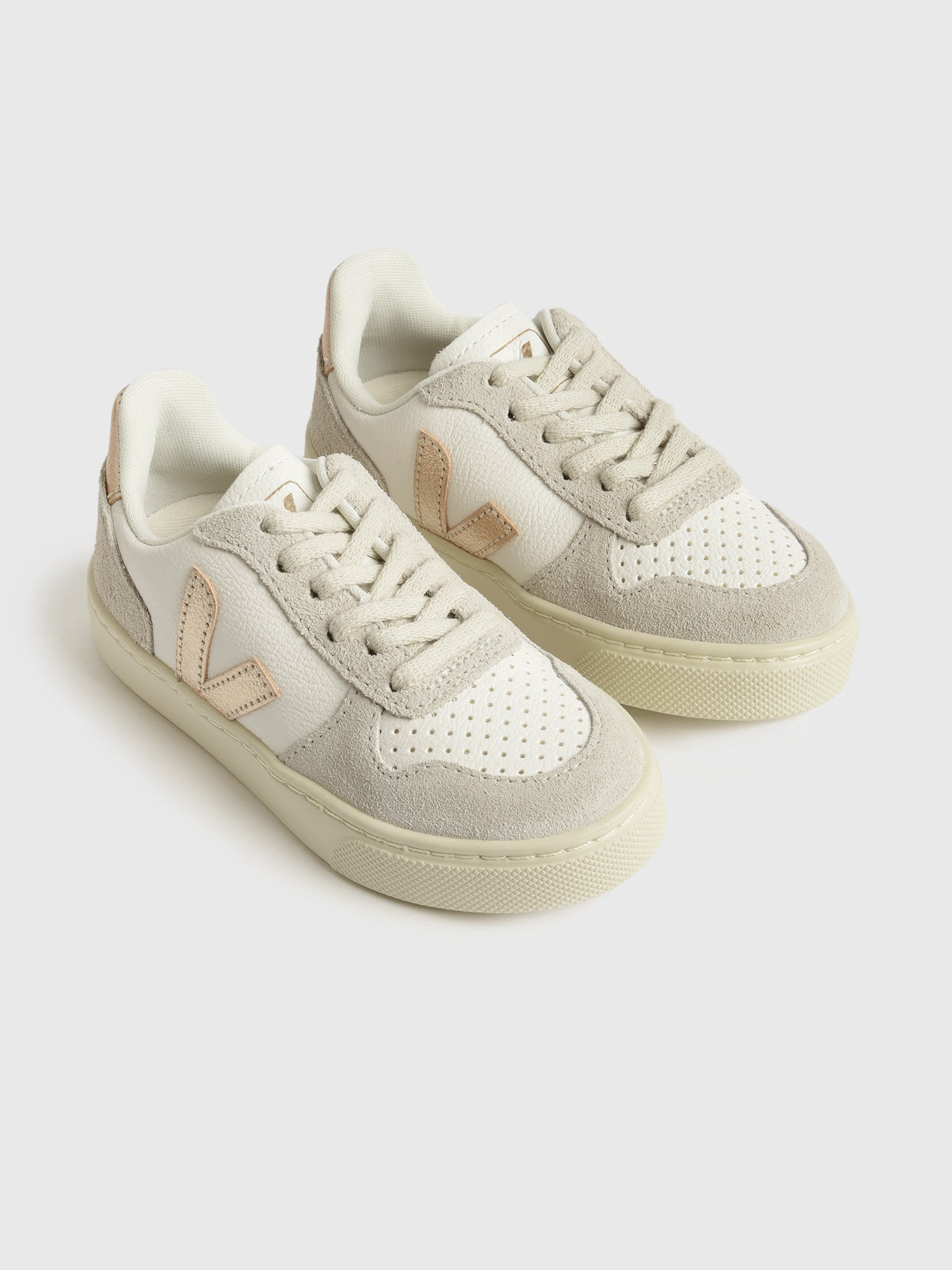 VEJA Kids' Small V-10 Leather Sneaker - Saint Bernard