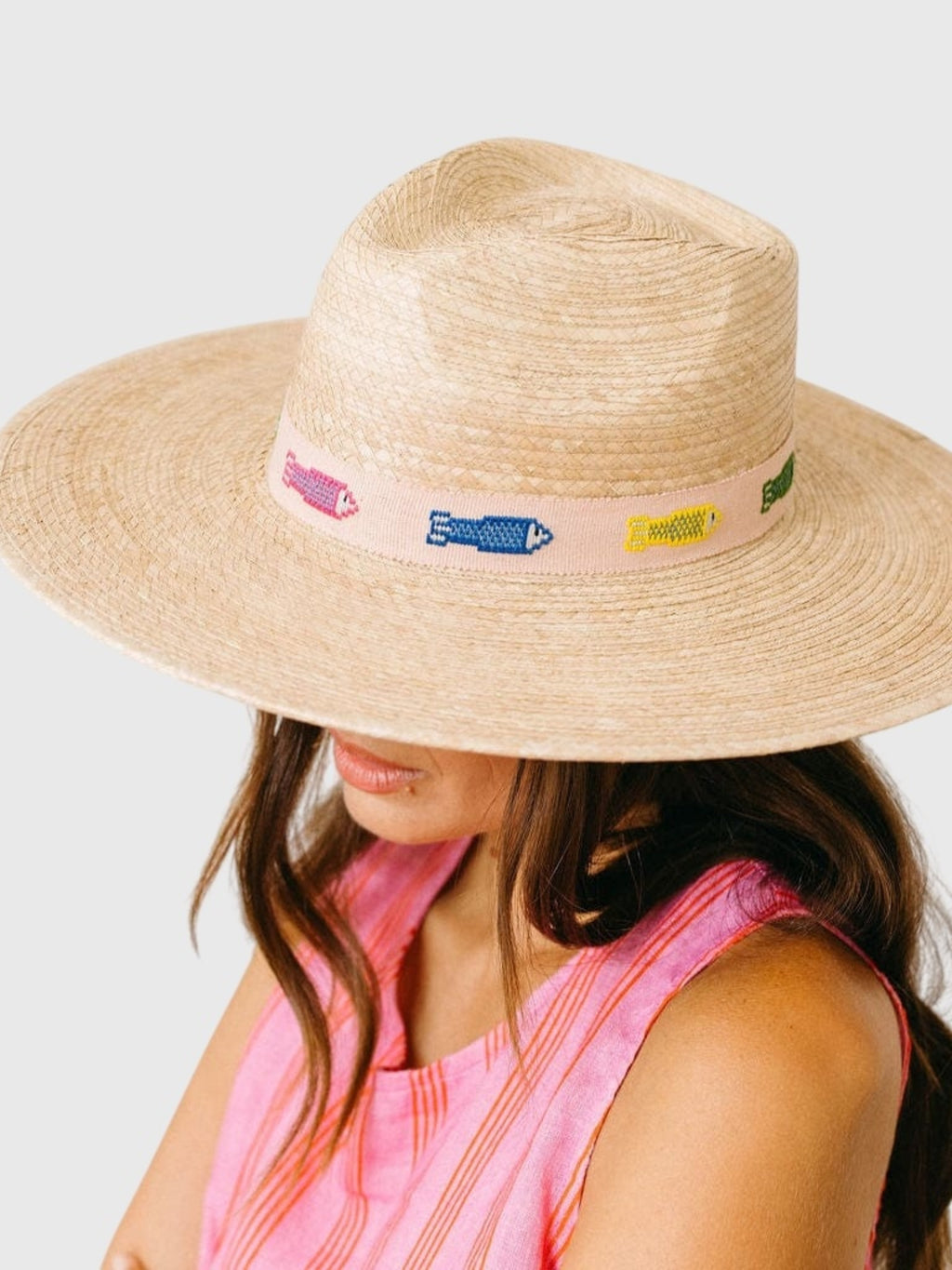 Sunshine Tienda Women's Colorful Fin Palm Hat - Saint Bernard