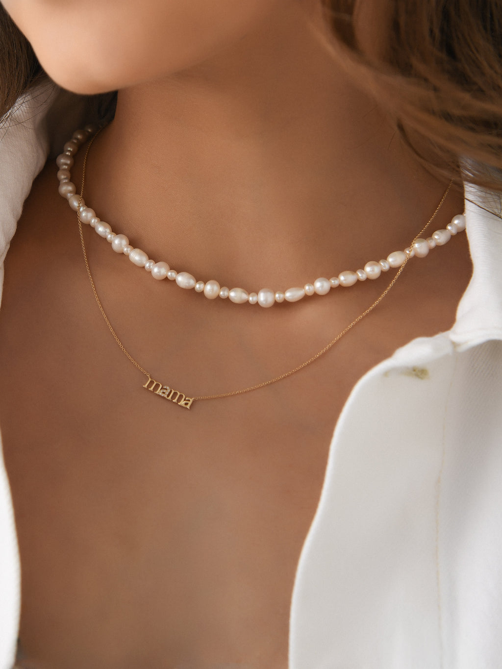 Cursive Diamond Mama NecklacexGOLD-alt1