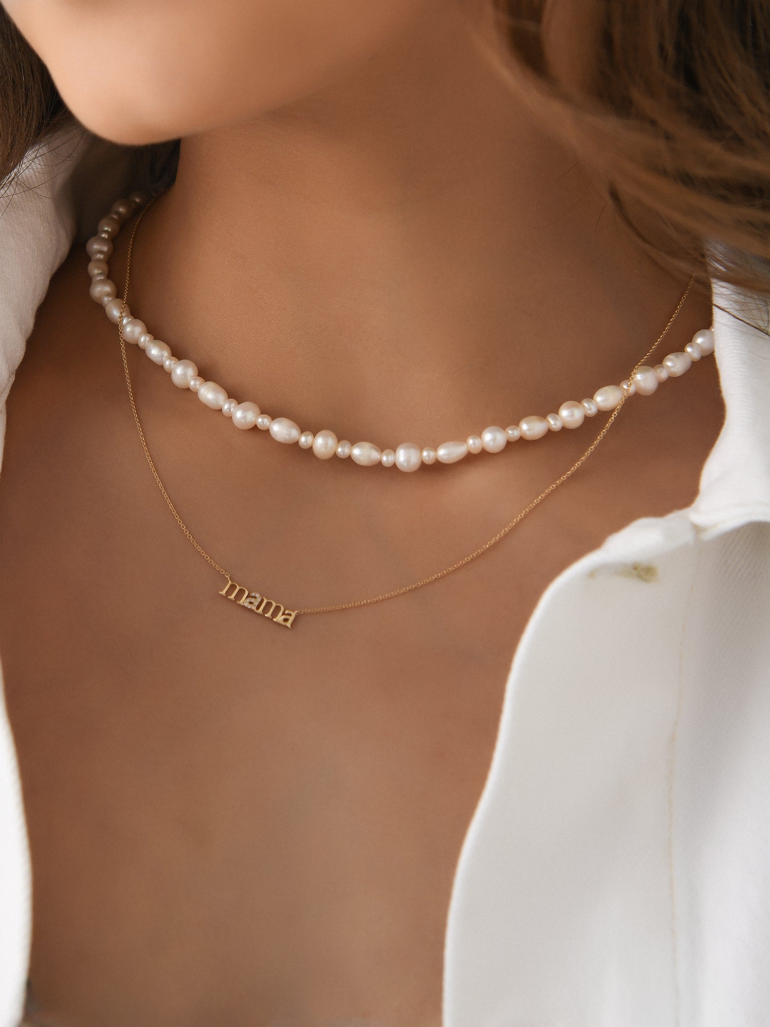 Cursive Diamond Mama NecklacexGOLD-alt1