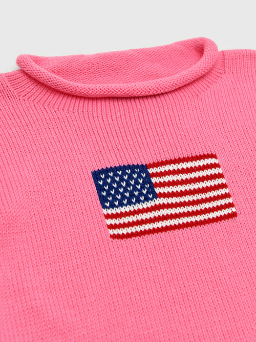 Luigi Girls' American Flag Sweater