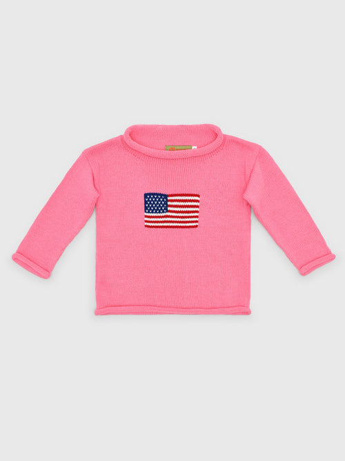 Luigi Girls' American Flag Sweater