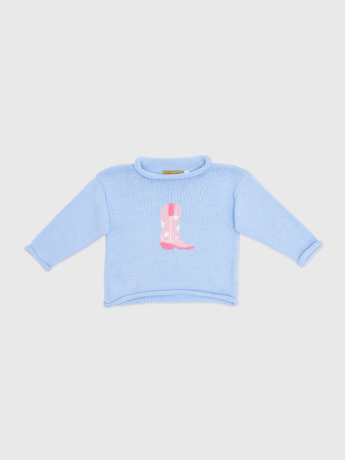 Luigi Girls' Pink Boot Sweater - Saint Bernard