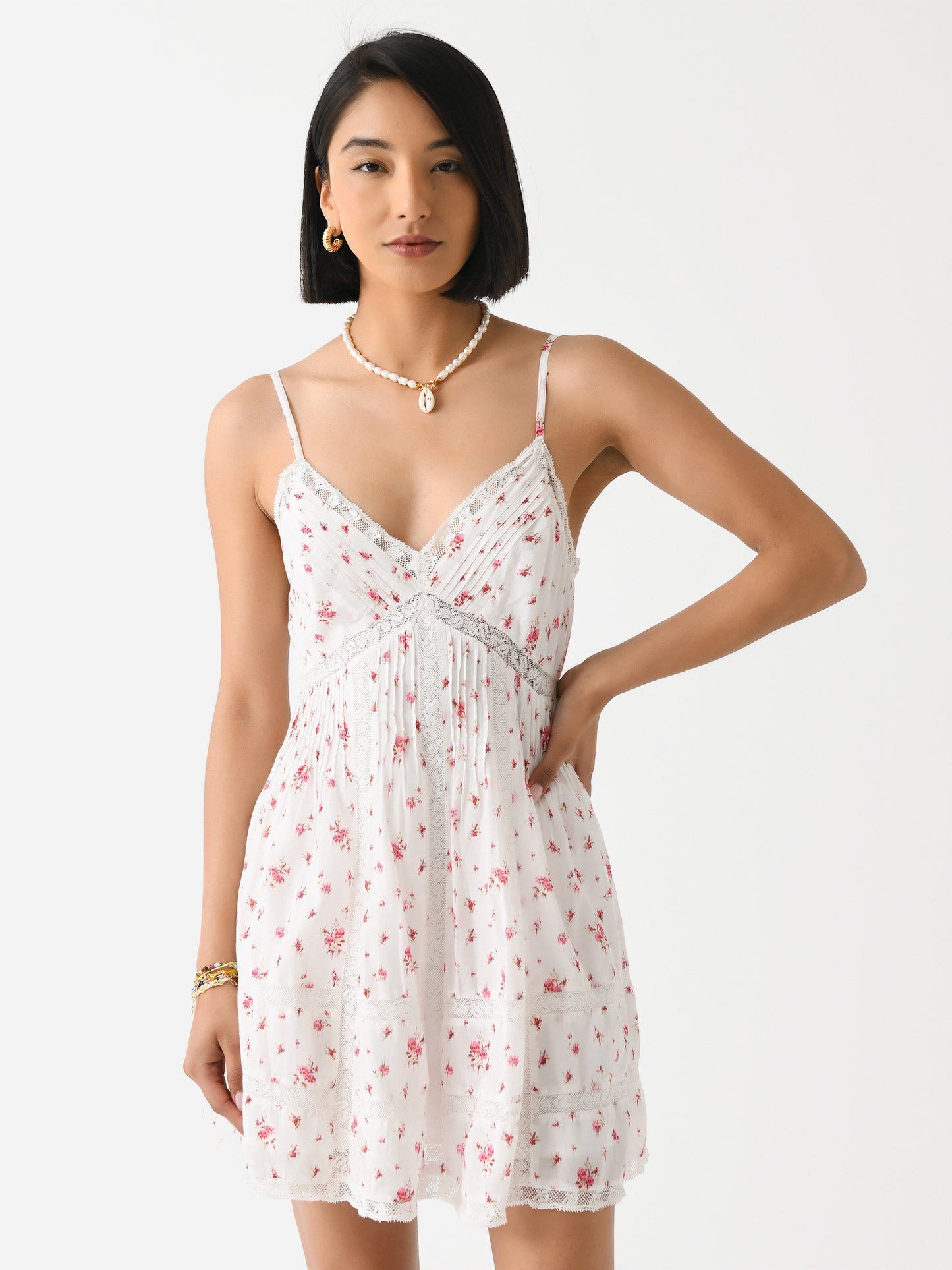 LoveShackFancy Women's Docila Mini Floral Cotton Dress - Saint Bernard