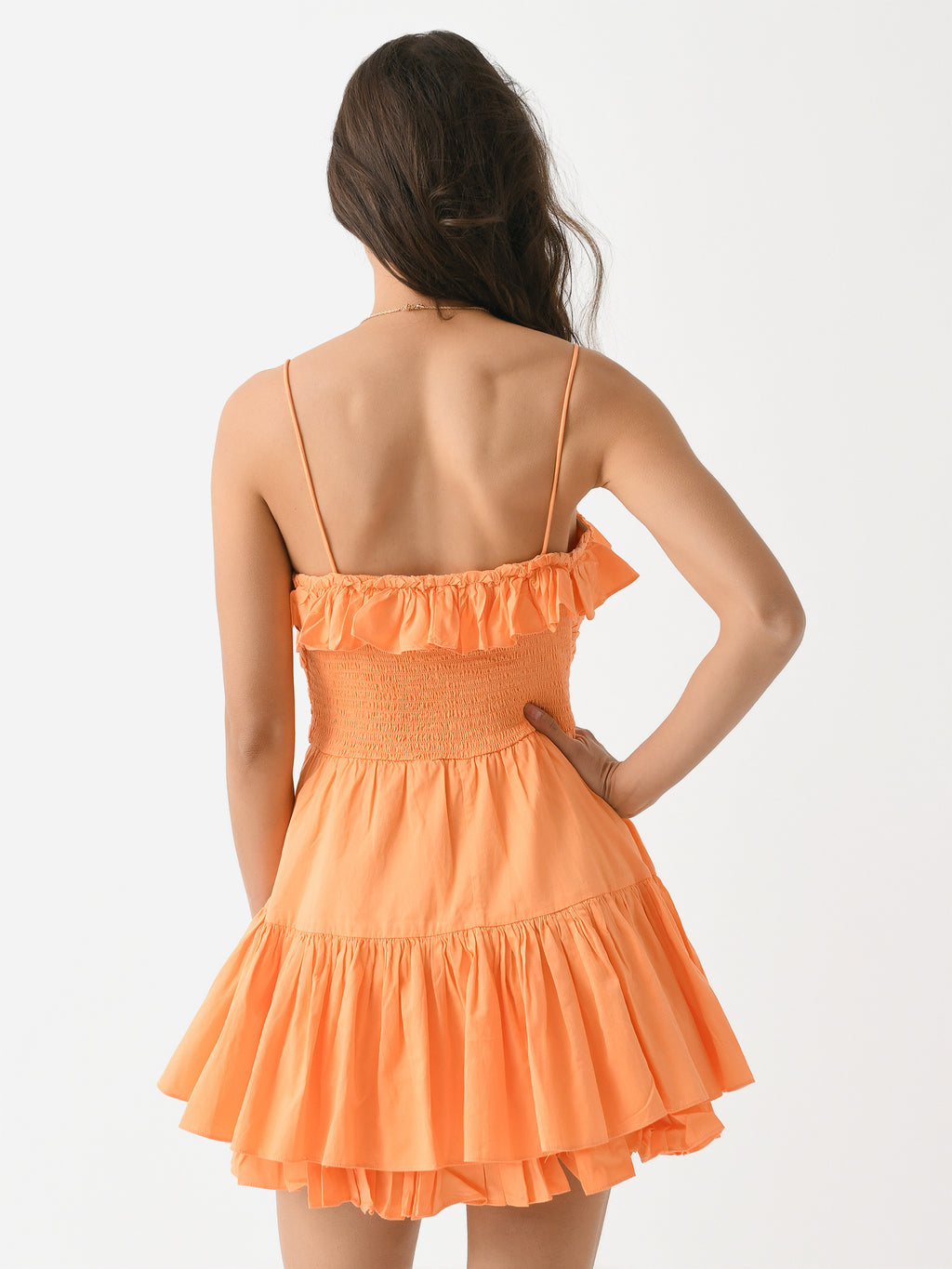 linny mini dress LoveShackFancy Linny Ruffled Spaghetti-Strap Cotton Mini Dress