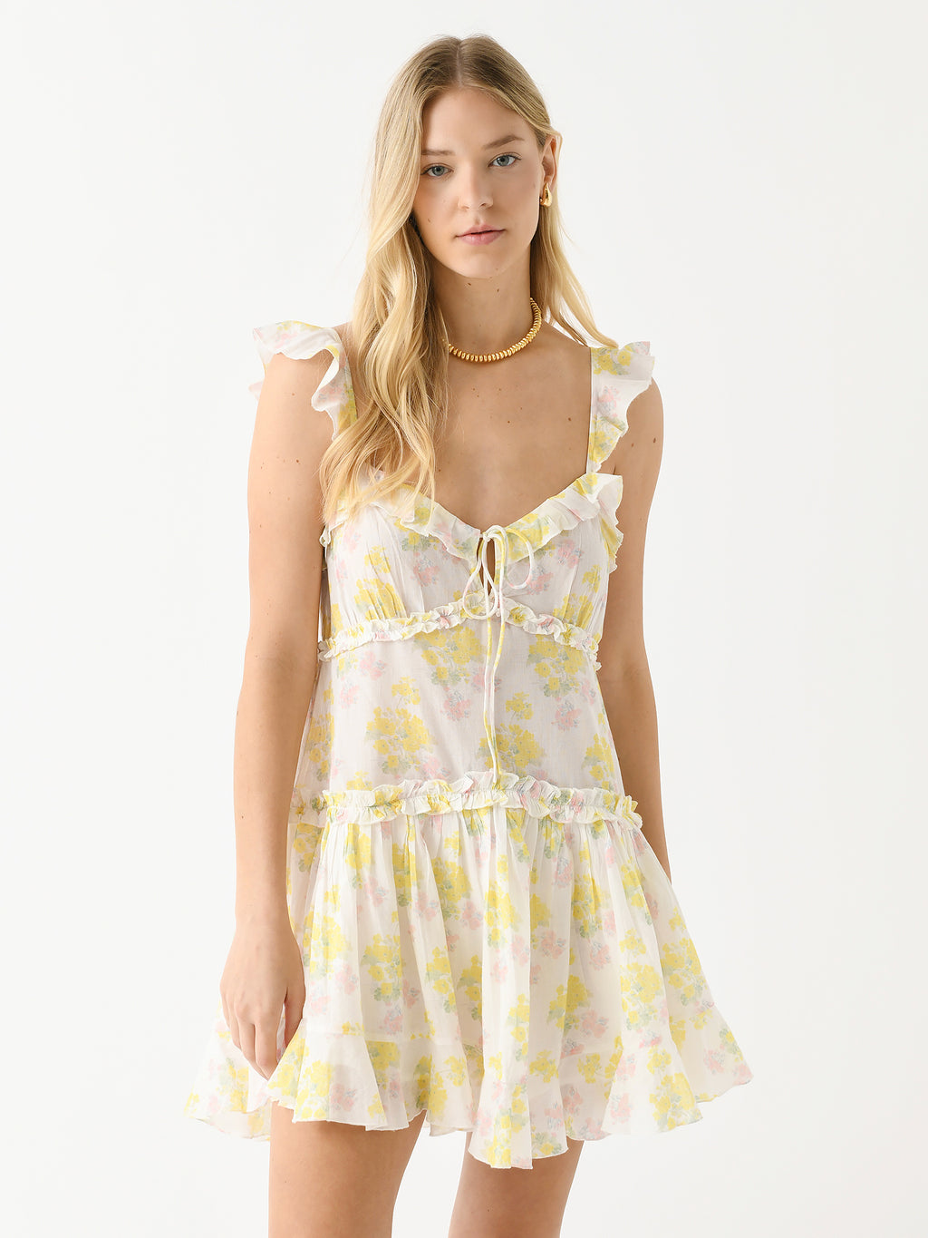 LoveShackFancy Women's Frista Mix Print Cotton Mini Dress - Saint Bernard