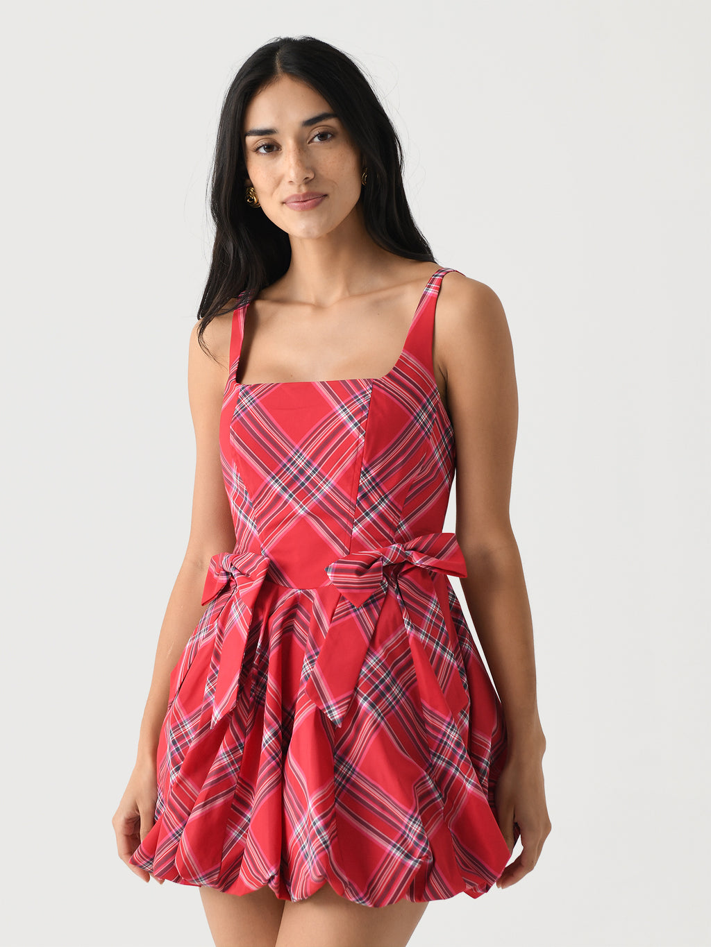 LoveShackFancy Women's Ruelle Tartan Mini Bubble Dress – Saint Bernard