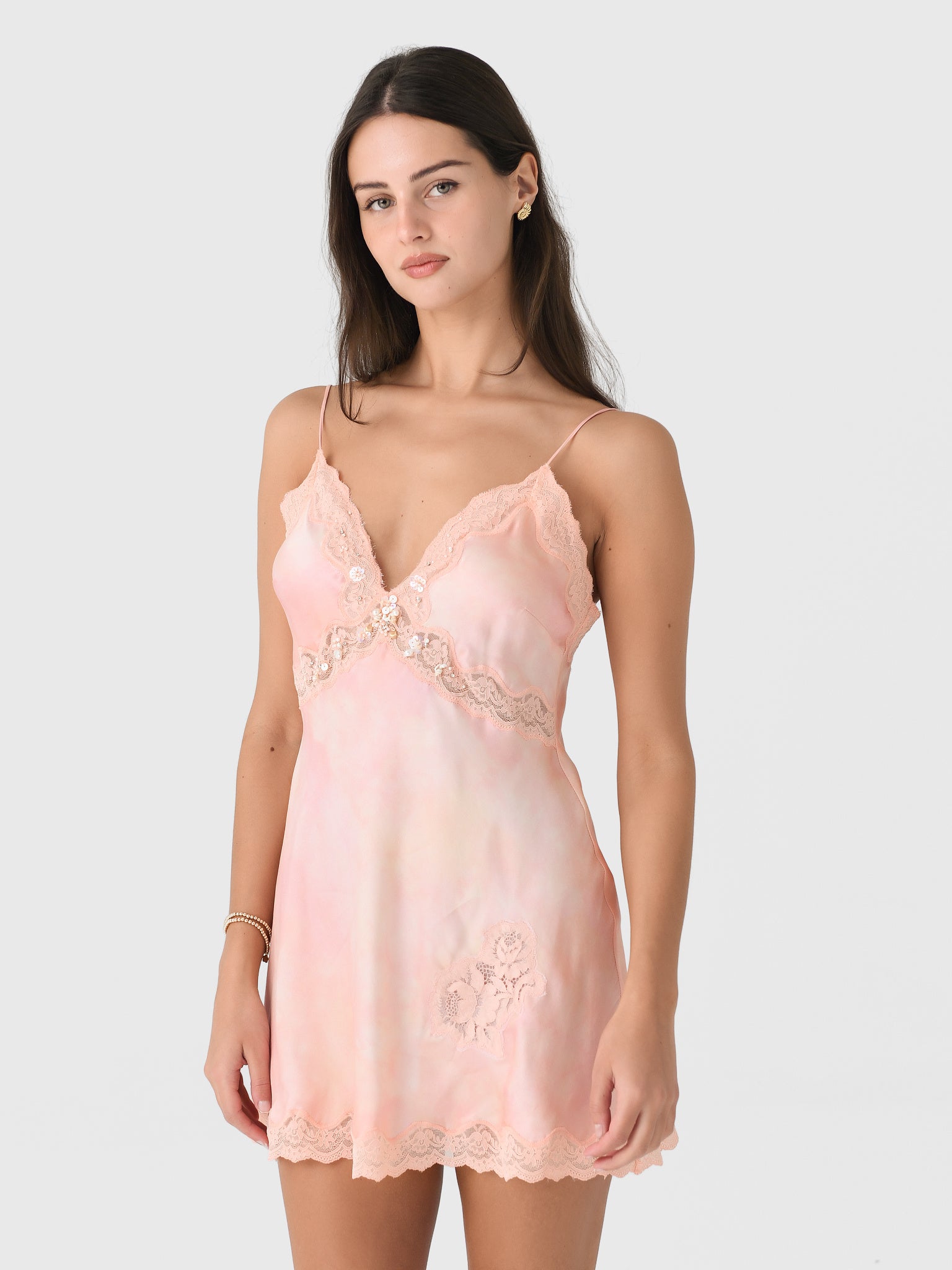 LoveShackFancy Women's Nivola Silk-Blend Mini Slip Dress - Saint Bernard