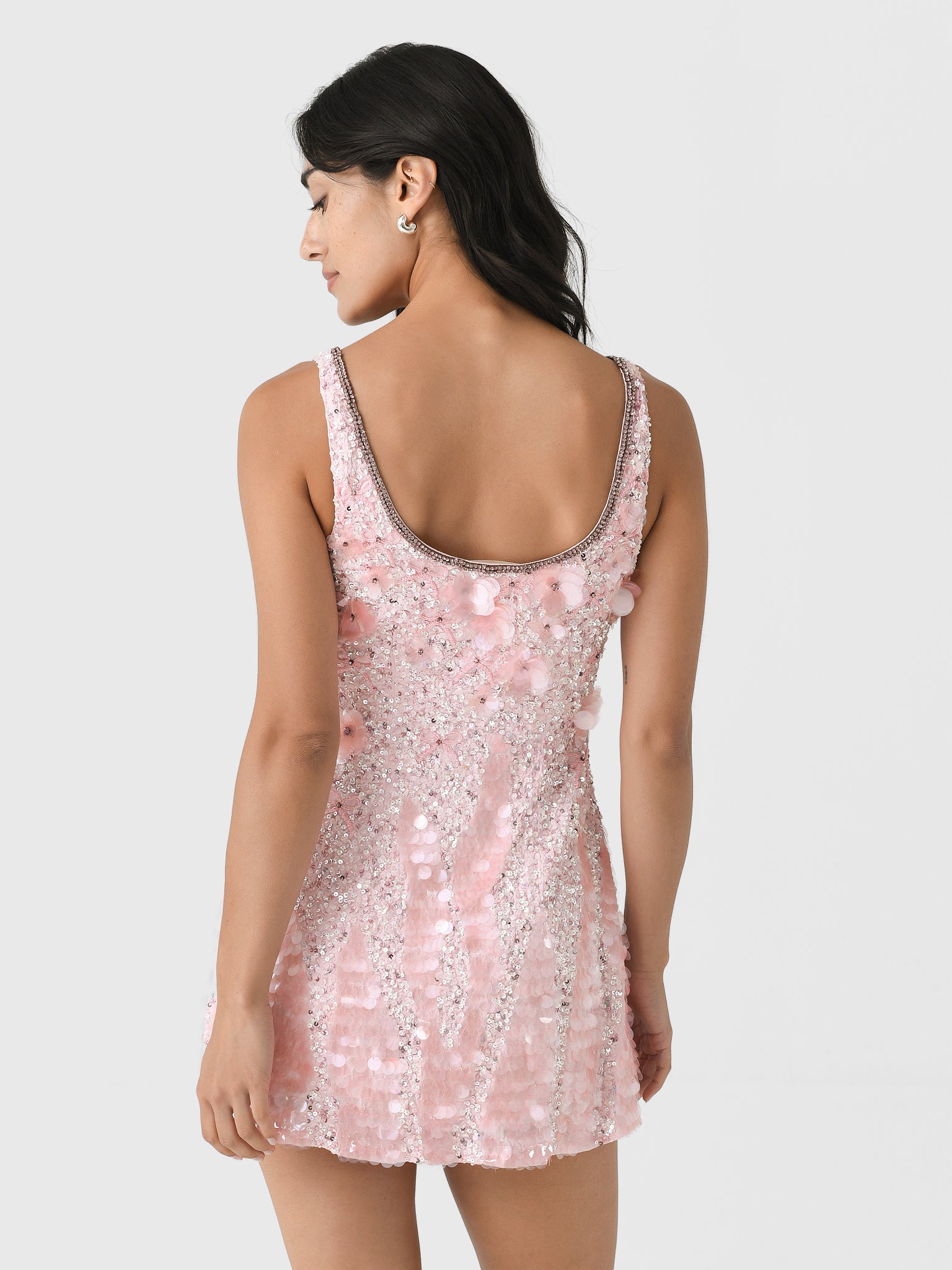 loveshackfancy sarine beaded mini party dress Windson Secret Crush Beaded Mini Dress Pearlescent Pink / 2 main image 1