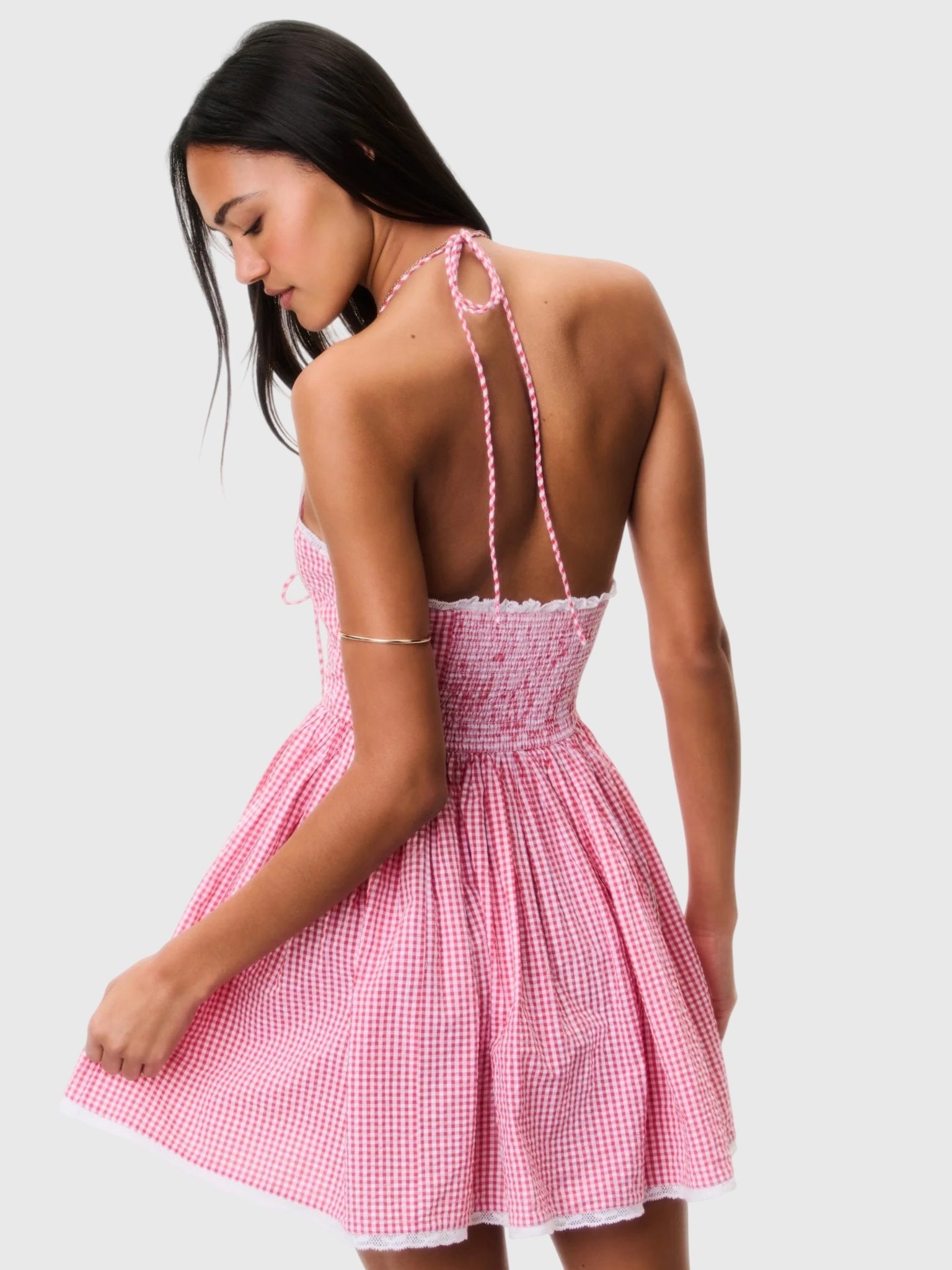 LoveShackFancy Women's Khloe Cotton Gingham Mini Dress