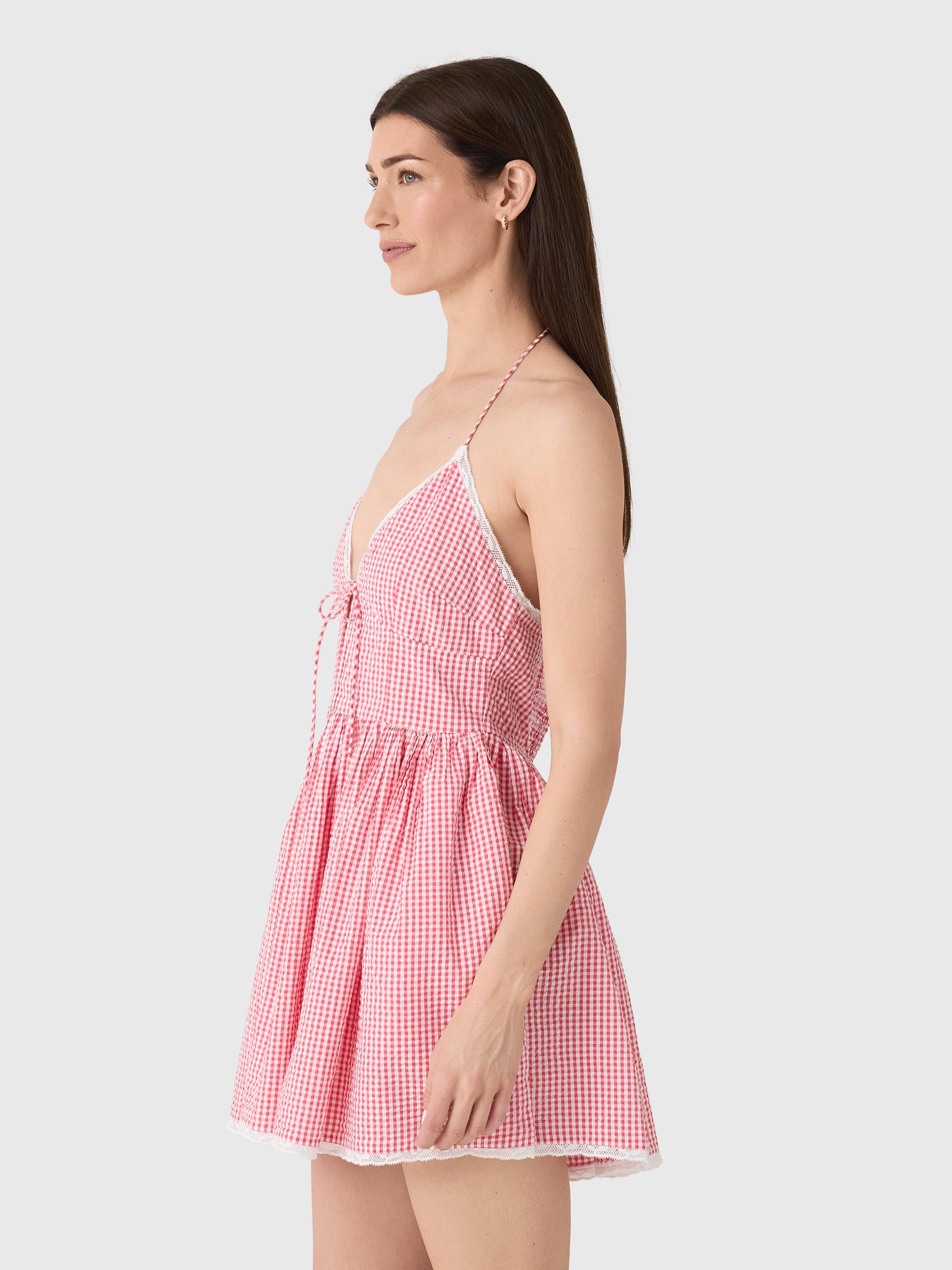 LoveShackFancy Women's Khloe Cotton Gingham Mini Dress - Saint Bernard