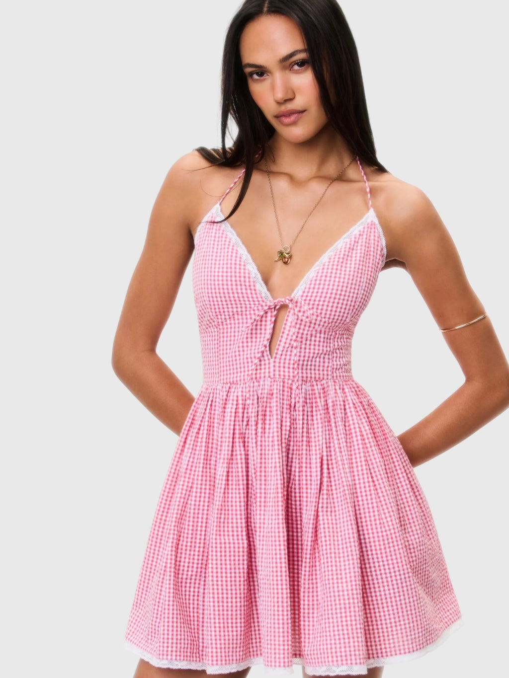 LoveShackFancy Women's Khloe Cotton Gingham Mini Dress