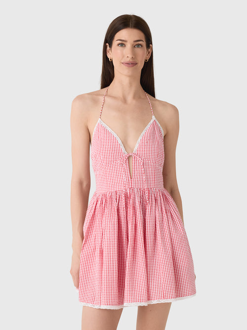 LoveShackFancy Women's Khloe Cotton Gingham Mini Dress