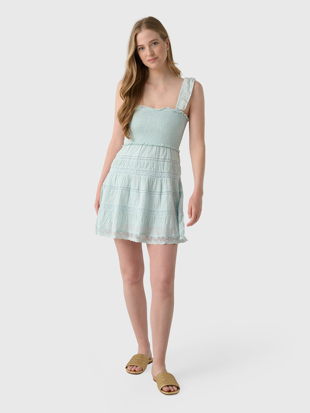 LoveShackFancy Women's Colbera Lace-Trimmed Cotton Mini Dress - Saint Bernard