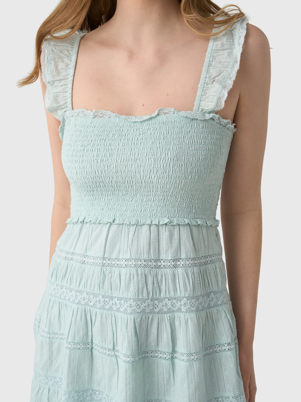 LoveShackFancy Women's Colbera Lace-Trimmed Cotton Mini Dress - Saint Bernard