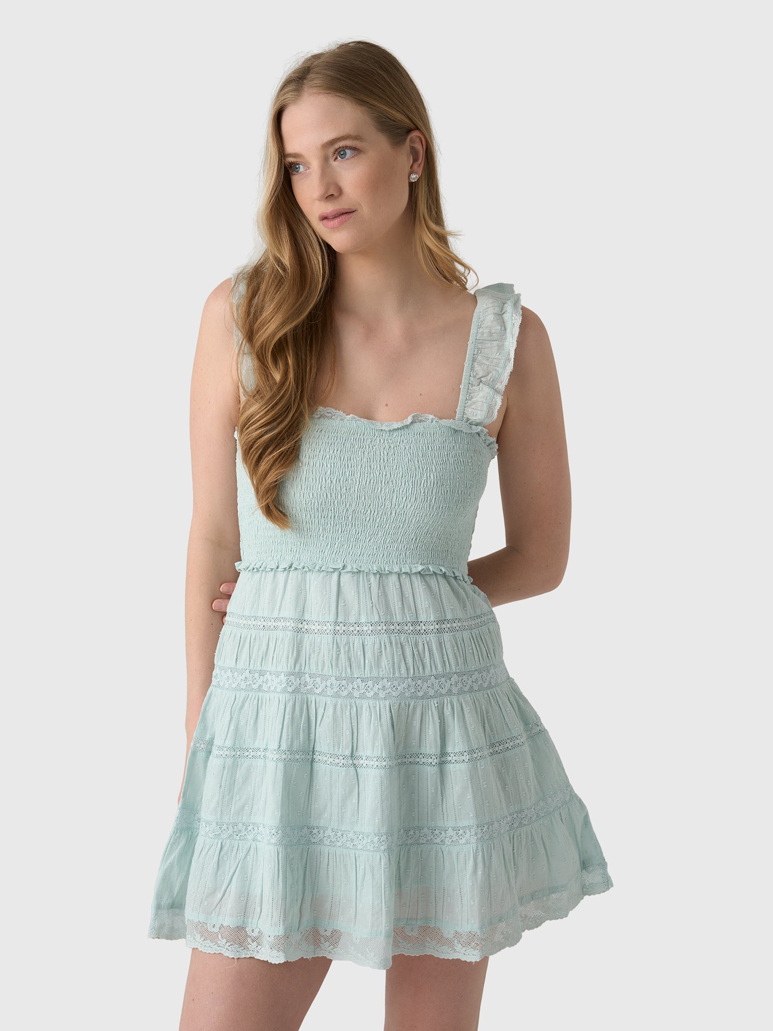 LoveShackFancy Women's Colbera Lace-Trimmed Cotton Mini Dress - Saint Bernard