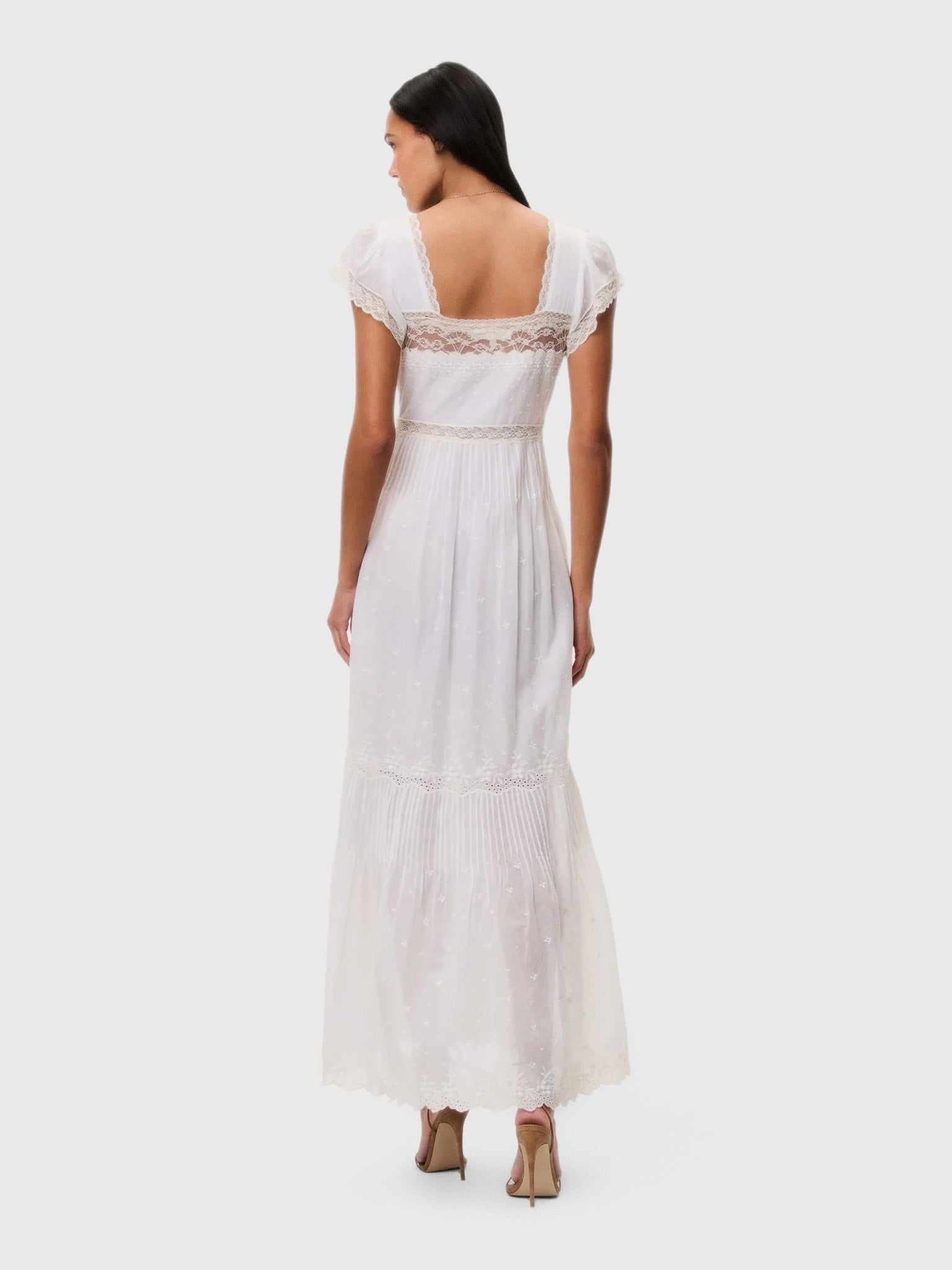 LoveShackFancy Women's Georgine Cotton Lace Maxi Dress