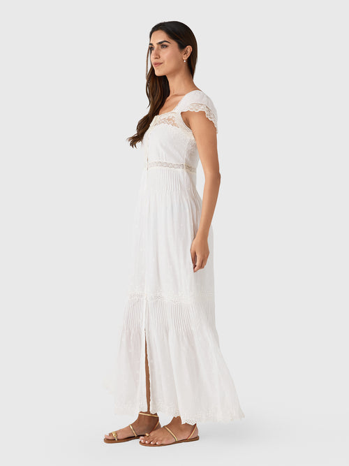 LoveShackFancy Women's Georgine Cotton Lace Maxi Dress - Saint Bernard
