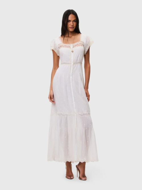 LoveShackFancy Women's Georgine Cotton Lace Maxi Dress