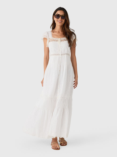 LoveShackFancy Women's Georgine Cotton Lace Maxi Dress - Saint Bernard