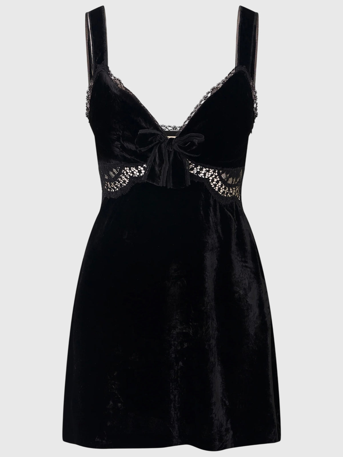 LoveShackFancy Women's Toller Velvet & Lace Mini Dress - Saint Bernard