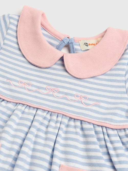 Luigi Girls' Stripe Bow Dress