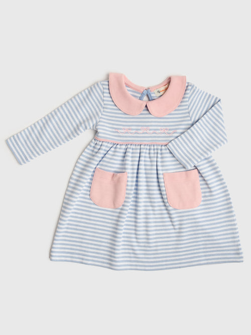 Luigi Girls' Stripe Bow Dress