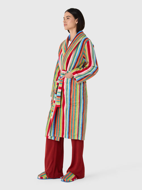 Dusen Dusen Women's Butterfly Stripe Bathrobe - Saint Bernard