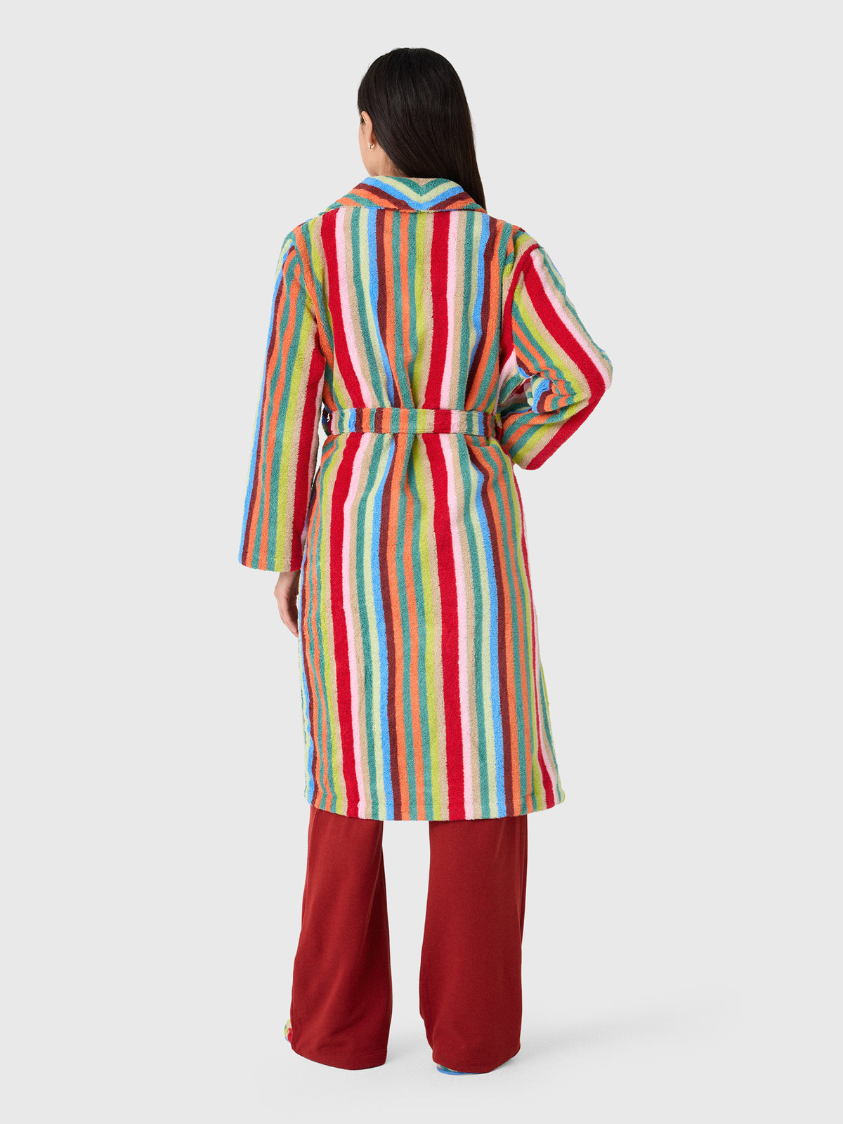 Dusen Dusen Women's Butterfly Stripe Bathrobe - Saint Bernard