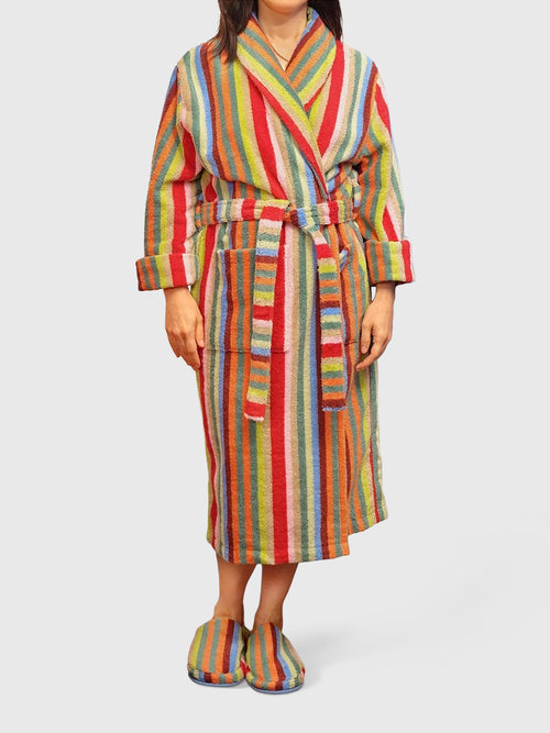 Dusen Dusen Women's Butterfly Stripe Bathrobe - Saint Bernard