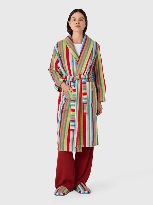 Dusen Dusen Women's Butterfly Stripe Bathrobe - Saint Bernard