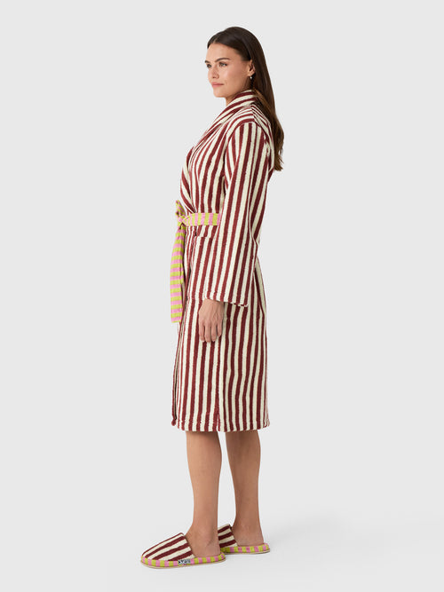 Dusen Dusen Women's Caterpillar Stripe Bathrobe - Saint Bernard