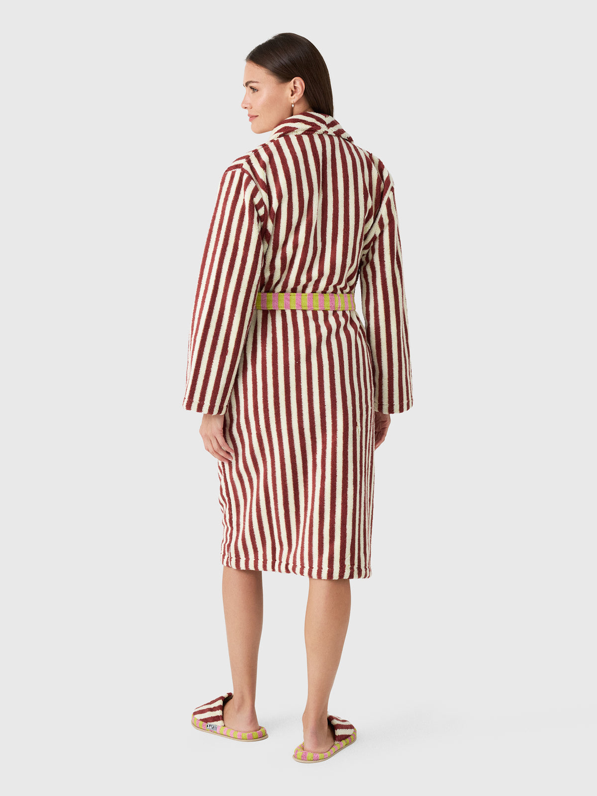 Dusen Dusen Women's Caterpillar Stripe Bathrobe - Saint Bernard
