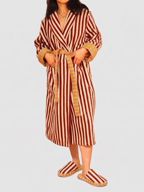 Dusen Dusen Women's Caterpillar Stripe Bathrobe