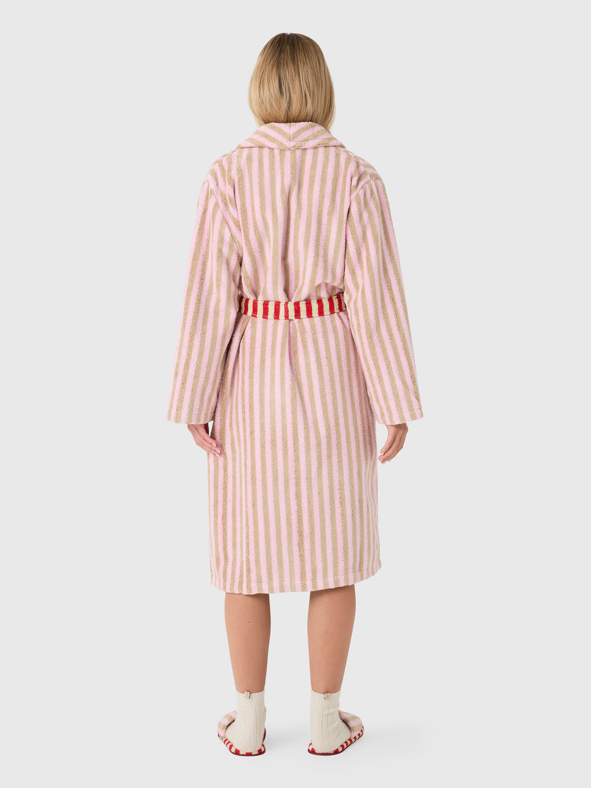 Dusen Dusen Women's Ladybug Stripe Bathrobe - Saint Bernard