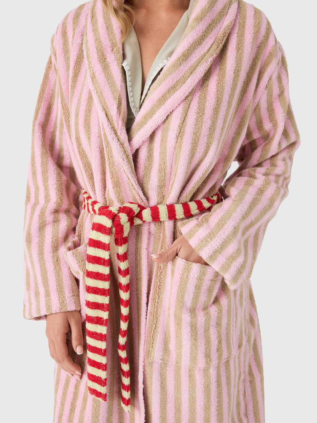 Dusen Dusen Women's Ladybug Stripe Bathrobe - Saint Bernard